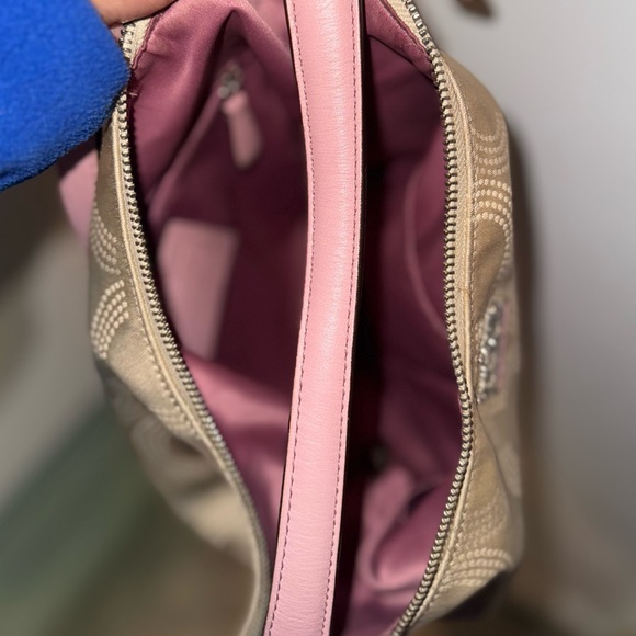 Coach B1276 Beige and Pink Shoulder Bag EUC - Picture 3 of 9